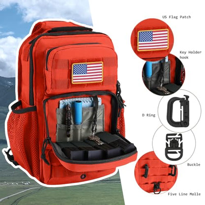Rover Sling Pack Tactical Shoulder Sling Bag Backpack with Bottle Holder Crossbody Chest Bag, Orange - color: Orange