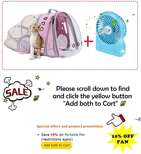 Dual Expandable Cat Backpack Carrier, Fit up to 20 lbs, Expandable Pet Carrier Backpack for Cat and Small Puppy - color: Pink