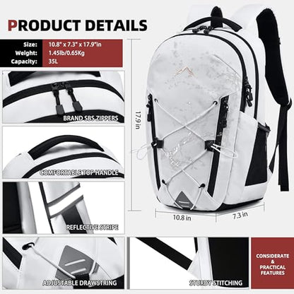 AO ALI VICTORY Women's Laptop Backpack 15.6 inch,Travel Backpack for Men - color: White