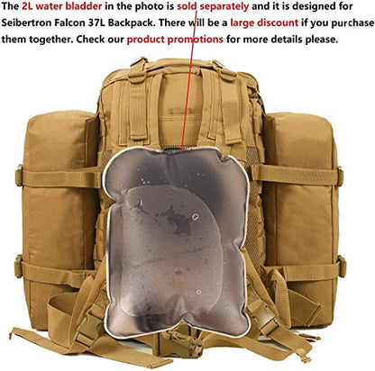 Seibertron Falcon Water Repellent Hiking Camping Backpack Compact Pack Summit Bag Khaki 37L(1+2) - color: Khaki 37l+ 2 Detachable Packs