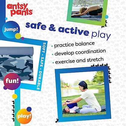 Antsy Pants Yoga Mat for Stretching and Yoga - color: Blue Shark