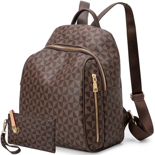 Womens Backpack Purse Leather Anti-theft Large Fashion Designer Travel Backpack Bag Men's Backpack Shoulder Bags - color: B-brown