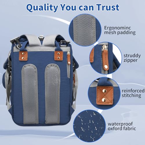 Baby Diaper Bags with Changing Station, Multifunctional Diaper Bag Backpack for Moms Dads with USB Charging Port, Waterproof Travel Diaper, Baby Shower Gifts for Baby Boy & Girls（Blue） - color: Blue