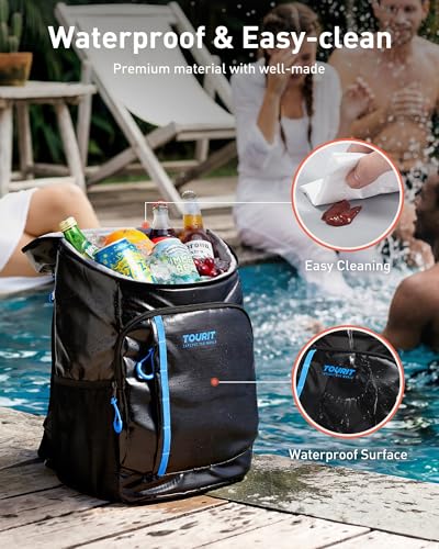 TOURIT Backpack Cooler Insulated 30 Cans, Lightweight Leak Proof Travel Cooler Bag, Soft Waterproof Cooler Backpack for Men Women, Camping Hiking Beach Travel Picnic - color: 02-Light Gray