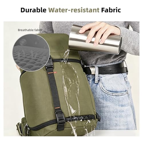 Camera Sling Bag, Crossbody Shoulder Bag for Canon, Nikon, Sony, Fuji DSLR/SLR/Mirrorless Cameras, Photographer Photography Bag (olive green) - color: olive green