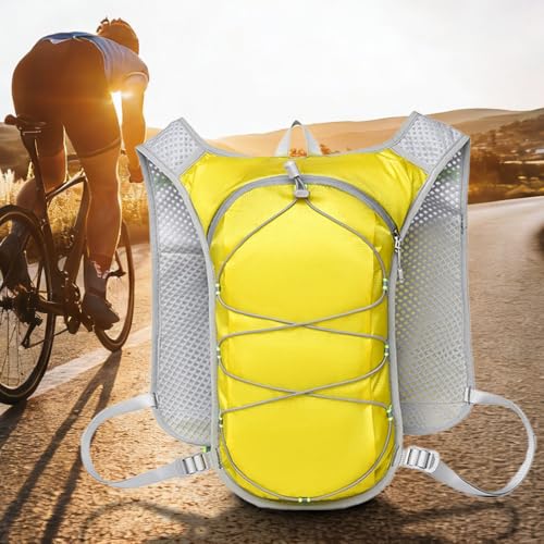 Travel Hiking Cycling Lightweight Backpack Adjustable shoulder straps, Running Hydration Vest for Outdoor Trail for Men Women-Yellow
