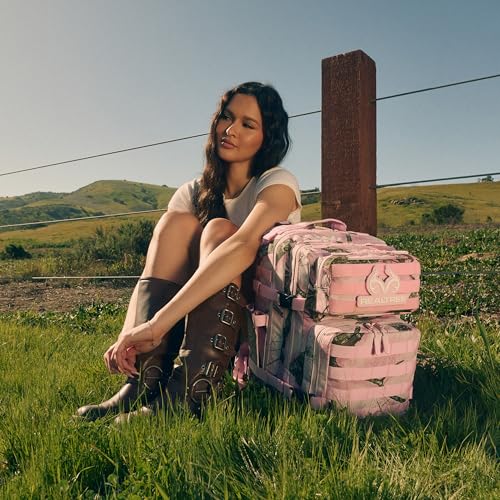 WOLFpak 35L Athletic Gym Backpack (Realtree APX Flushing Pink) - Durable 1000D Waterproof Oxford Material with MOLLE Webbing, Laptop Pocket & Dual Cup Holders, Durable Fitness/Travel/Military Daypack - color: Realtree Apx Flushing Pink