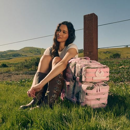 WOLFpak 35L Athletic Gym Backpack (Realtree APX Flushing Pink) - Durable 1000D Waterproof Oxford Material with MOLLE Webbing, Laptop Pocket & Dual Cup Holders, Durable Fitness/Travel/Military Daypack - color: Realtree Apx Flushing Pink