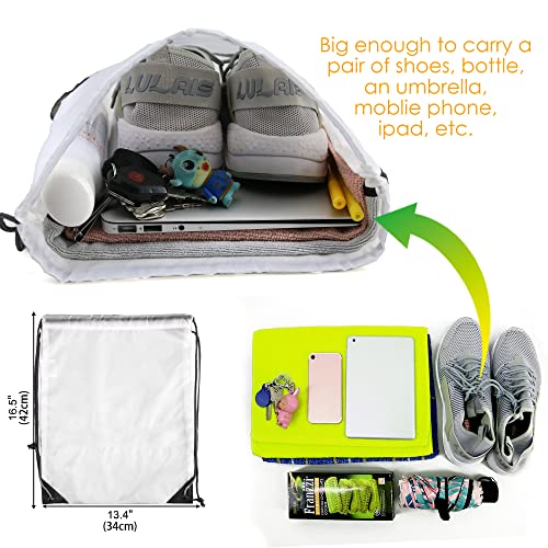 BeeGreen Drawstring Bags Backpacks Bulk, 20 Pieces White Gym Cinch Bags, String Backpack for Sports Sack, Personlized Sackpacks DIY Heat Vinyl - color: White-s