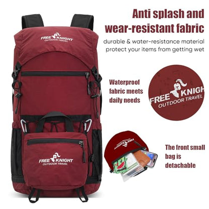 Bseash 30L Lightweight Hiking Backpack, Outdoor Sport Waterproof Travel Bag Daypack for Cycling Climbing Skiing (Red) - color: Red