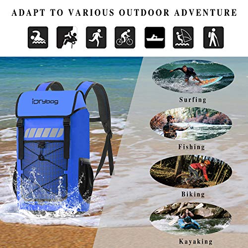 IDRYBAG Waterproof Backpack for Men 25L/45L, Dry Bags Kayak, Dry Backpack Camping Hiking - color: Blue, size: 45L