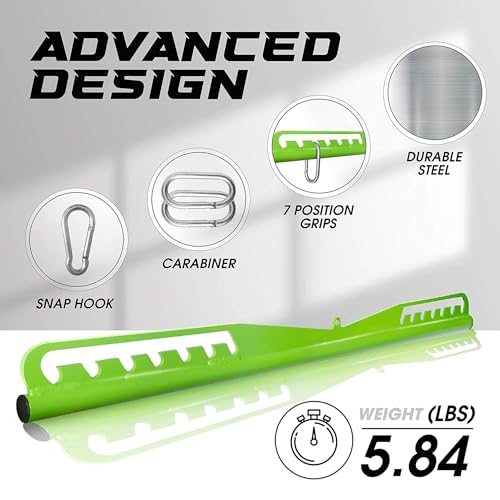 Yes4All Neutral Paddle Grip LAT Pull Down Bar, Range of Motion Spreader Handle Cable Attachments - color: Long Bar - Press Down Attachment