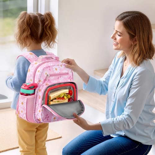 mibasies Toddler Backpacks for Girls 2-4: Little Kid Bookbag for Preschool Prek Daycare - Daisey Pink - color: Daisey Pink, style: Toddler-12"h(not Fit Folder)