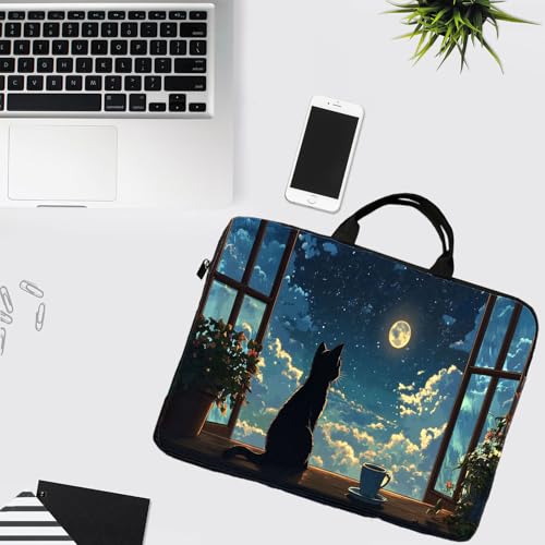 15-Inch Laptop Sleeve – Stylish, Lightweight, Shockproof, Water-Resistant Case for Lenovo, HP, Dell, Asus Notebooks - Cat Window - color: Cat Window