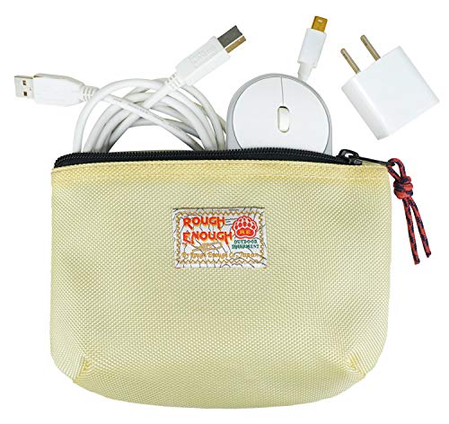 Rough Enough Small Tech Organizer Travel Case for Electronics & Cords - Cable Storage Bag Off White - color: Off White