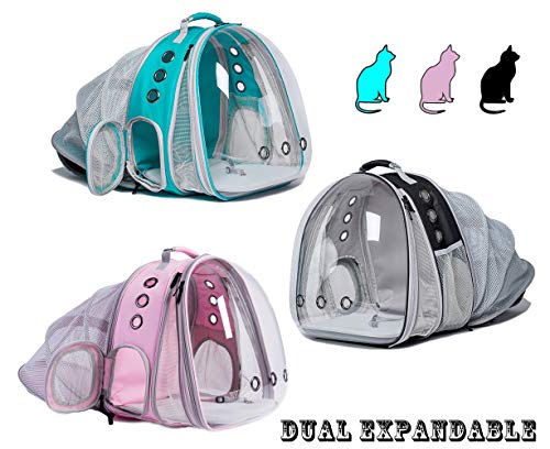 Dual Expandable Cat Backpack Carrier, Fit up to 20 lbs, Expandable Pet Carrier Backpack for Large Fat Cat and Small Puppy - color: Yellow