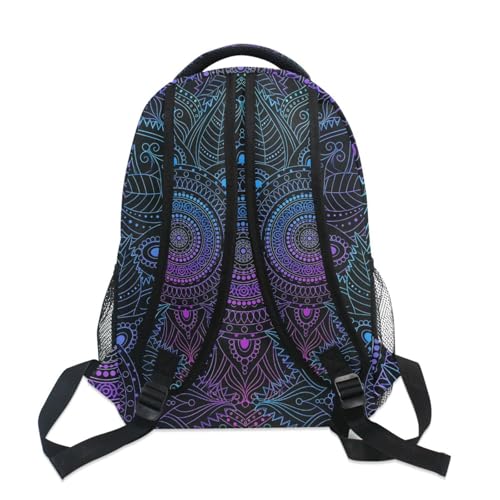 ALAZA Art Arabesque Mandala Boho Ethnic Bohemian Large Backpack Personalized Laptop iPad Tablet Travel School Bag with Multiple Pockets - color: Mandala