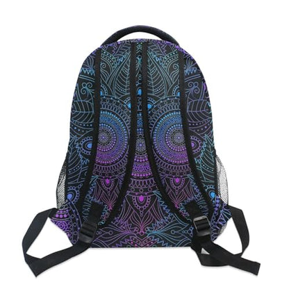ALAZA Art Arabesque Mandala Boho Ethnic Bohemian Large Backpack Personalized Laptop iPad Tablet Travel School Bag with Multiple Pockets - color: Mandala