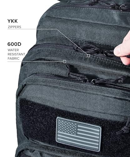 Falko Tactical Backpack for Men and Women 50L Backpack 2.4x Stronger Large Military Molle Rucksack, Bugout Backpack Outdoors - color: Dark Grey