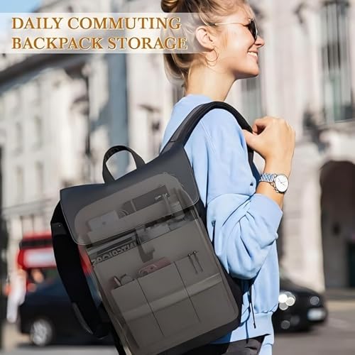 Felt Backpack Organizer Insert for Women and Men, Large Travel Rucksack Insert with High Capacity, Lightweight Bag Organizer with Zipper Pockets (Beige) - color: Beige