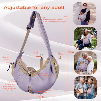 Dog Carrier Sling, Dog Carriers for Small Dogs Up to 20lbs, Purple - color: Purple