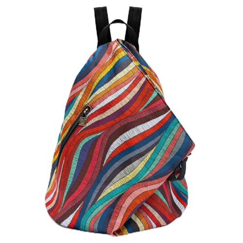 Black Butterfly Boho Backpack Purse for Women, Lightweight Fabric Daypack with Top Handle for Travel & Casual Daily Use - color: 50-multicolor