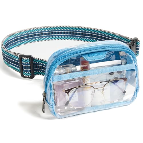 LATMAP Clear Bag for Stadium Events, Clear Purse for Women Stadium Crossbody Bag, Transparent Bag for Concerts Sports - color: Small Size-Blue