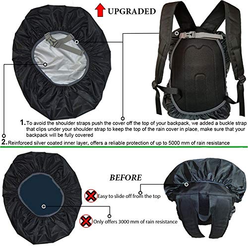 Waterproof Backpack Rain Cover with Anti Slip Buckle Strap for Camping, Hiking, Traveling, Hunting, Biking, 15-80L - color: Midnight Blue, size: 70L - 80L