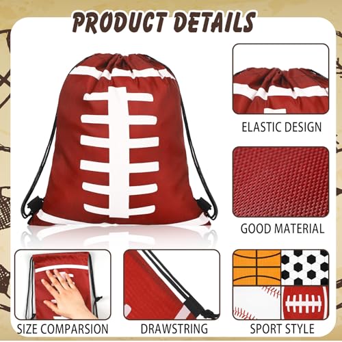 Tanlade 24 Pcs Drawstring Bags Cinch Sack Candy Drawstring Bag Goodie Favor Bags Supplies Gifts for Sports Party Men Women(Mixed ball,10 x 12 Inch) - size: 10 x 12 Inch, style: Mixed Ball