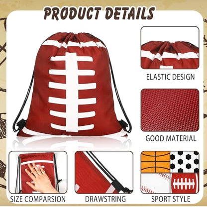 Tanlade 24 Pcs Drawstring Bags Cinch Sack Candy Drawstring Bag Goodie Favor Bags Supplies Gifts for Sports Party Men Women(Mixed ball,7 x 10 Inch) - size: 7 x 10 Inch, style: Mixed Ball