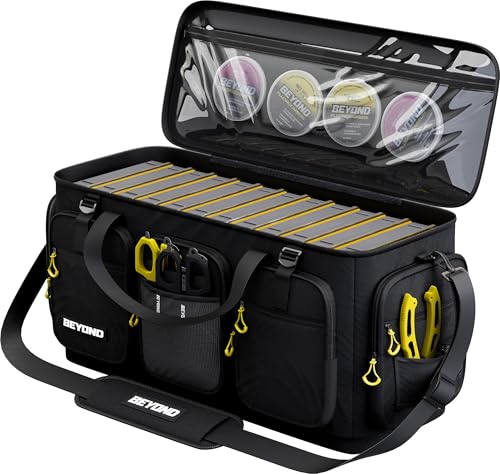 Beyond Fishing Hauler Tackle Bags - Water Resistant With Hard Molded Bottom - Perfect for Fresh Water & Salt Water Fishing Tackle Storage - Holds Tackle Boxes and Fishing Gear - size: c - Extra Large
