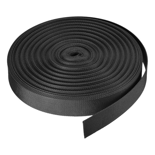 Nylon Webbing Strap Nylon Webbing Straps Durable Nylon Strap for Outdoor DIY Gear Repair,Backpack,Cargo Strap,Luggage-Rack,Pet Collars,Crafts - color: Black, size: 1 inchx25 Yards