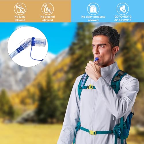 N NEVO RHINO Hydration Bladder 2L-3L,Water Reservoir for Hiking Backpack Leak Proof Water Storage Bladder,BPA-Free Water Pouch Hydration Pack for Camping Cycling Running - color: 2L-with clean kit-blue