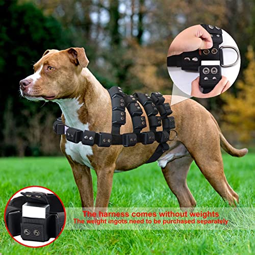 Dog Harness for Small Medium Large Dogs No Pull, Dog Weighted Vest, Tactical Dog Harness for Pit Bulls with Pockets (Adjustable Weight) - Weight Loss, Exercise, Walking, Muscle - size: Size XL/Dog's Waist 36.0"-43.0"