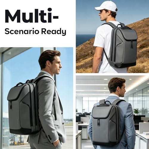 BANGE Laptop backpack with 15.6 inch laptop compartment fit for overnight and commute for men and women (Grey) - color: Grey