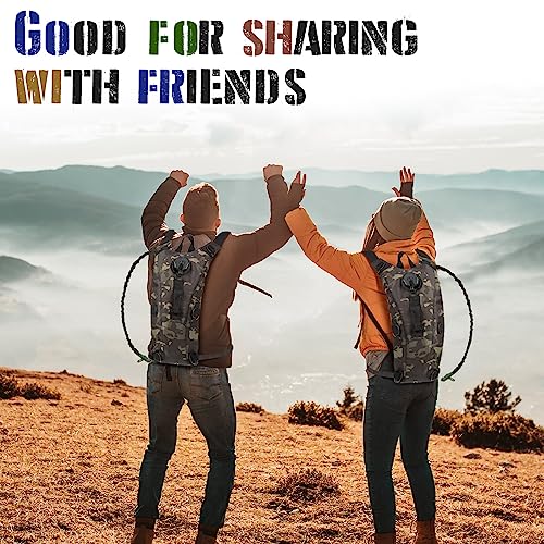 Sanwuta 2 Pcs Hydration Backpack with 3 Liter Water Bladder Tactical Lightweight 17.72 x 7.87 Inch Hydration Pack Backpack Water Backpack Hydration Bag Water Bag for Hiking Running - color: Black Camo