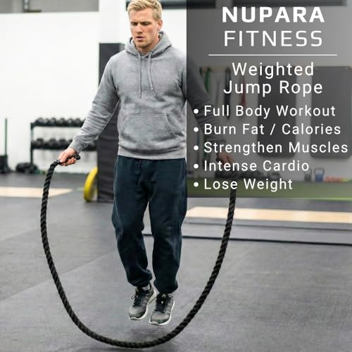 Weighted Jump Rope for Men and Women | Heavy Jump Rope for Fitness, Strength, Cardio, Muay Thai, MMA, Boxing, and Weight Loss. 2.4lb to 5lb.. - color: 2.4LB 9.2 ft