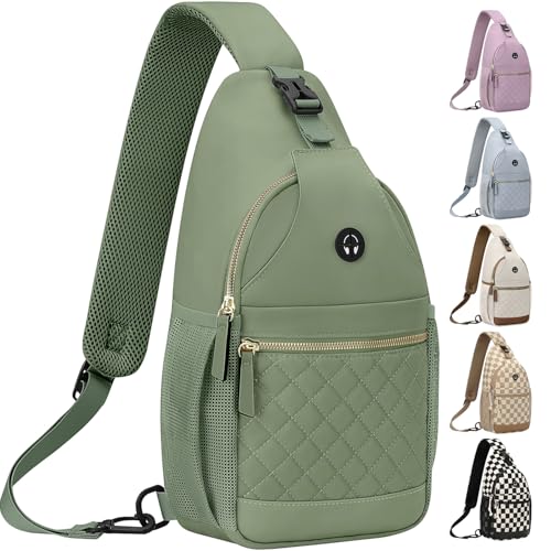 Vankor Small Crossbody Purses Bags for Women Men Travel, Chest Sling Bag Women Casual Cross Body Bag for Woman Sling Backpack - color: Light Green, size: Medium