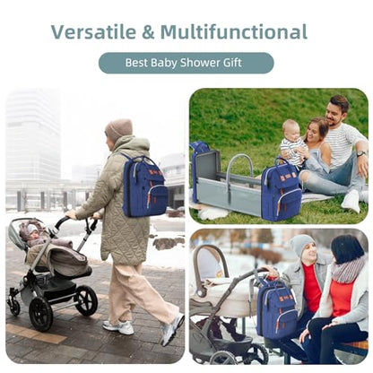 ISMGN Diaper Bag Backpack with Changing Station, Large Diaper Bag, Multifunctional Diaper Bag, Blue - color: Upgrade Blue