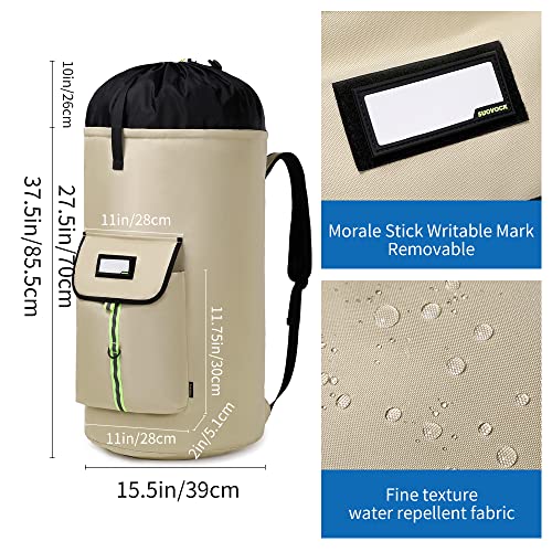 laundry bag backpack,extra-large heavy duty laundry bags,laundry backpack for college students,drawstring closure (Khaki laundry bag) - color: Khaki Laundry Bag