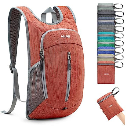G4Free 10L Hiking Backpack Small Travel Hiking Daypack Lightweight Packable Backpack Casual Foldable Shoulder Bag - color: Red