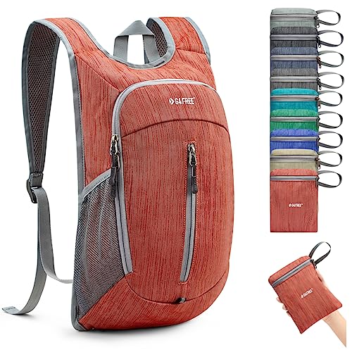 G4Free 10L Hiking Backpack Small Travel Hiking Daypack Lightweight Packable Backpack Casual Foldable Shoulder Bag - color: Red