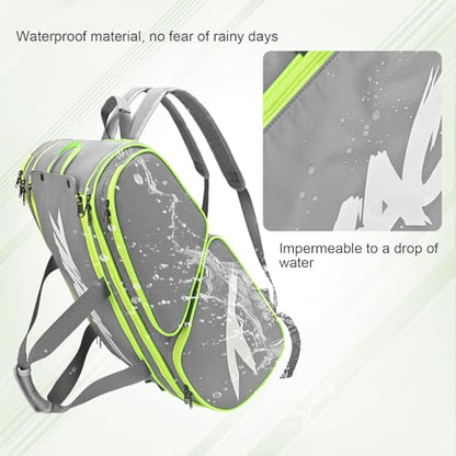 TILDOSAC Pickleball Bag - Large Paddle Bag for 4 Paddles & Accessories - Fence Hook, Extra Pockets, Shoe Compartment - color: Grey