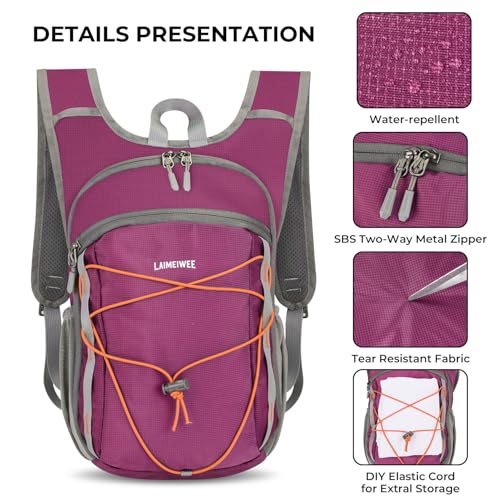 13L Small Hiking Backpack for Women Men, Lightweight Foldable Day pack, Packable Daypack for Travel, Camping (Burgundy) - color: Burgundy