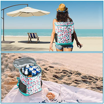 Wolka Cooler Backpack 30 Cans,Portable Backpack Coolers Insulated Leak Proof,Waterproof Soft Sided Cooler Bag for Travel,Beach,Camping,Picnic,Lunch Backpack for Women (Water Elf) - color: Water Elf
