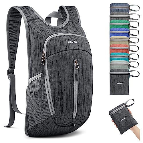 G4Free 10L Hiking Backpack Small Travel Hiking Daypack Lightweight Packable Backpack Casual Foldable Shoulder Bag - color: Black