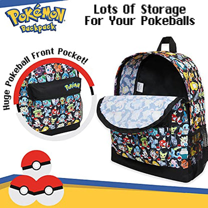 Pokemon Backpack for Kids Teens Boys Girls, Pikachu Anime Backpacks, Bag for Daycare Sports Vacation Travel, School Gift (Multi AOP) - color: Multi Aop