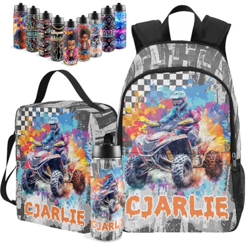 M YESCUSTOM Custom Backpacks For Kids, Personalized Backpack For Boys, Customized Name Backpacks, Personalized Bookbag Set For Kid Back to School Gift For Son Grandson - color: D16