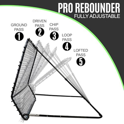 QuickPlay Pro Soccer Rebounder Net (2 Sizes) - Ball Rebounder Soccer Net, Heavy Duty, Adjustable Angle, with Galvanized Steel Frame & Rubber Feet, Soccer Training Equipment for Grass, Turf & Indoors - style: 7 x 7'