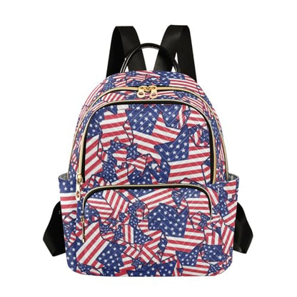susiyo Usa Flag America Stars 4th Of July Backpack for Women 2026 Independence Liberty 10L Bag Vibrant Freedom Ladies Backpacks Travel Casual Daypack - color: Navy, size: Small